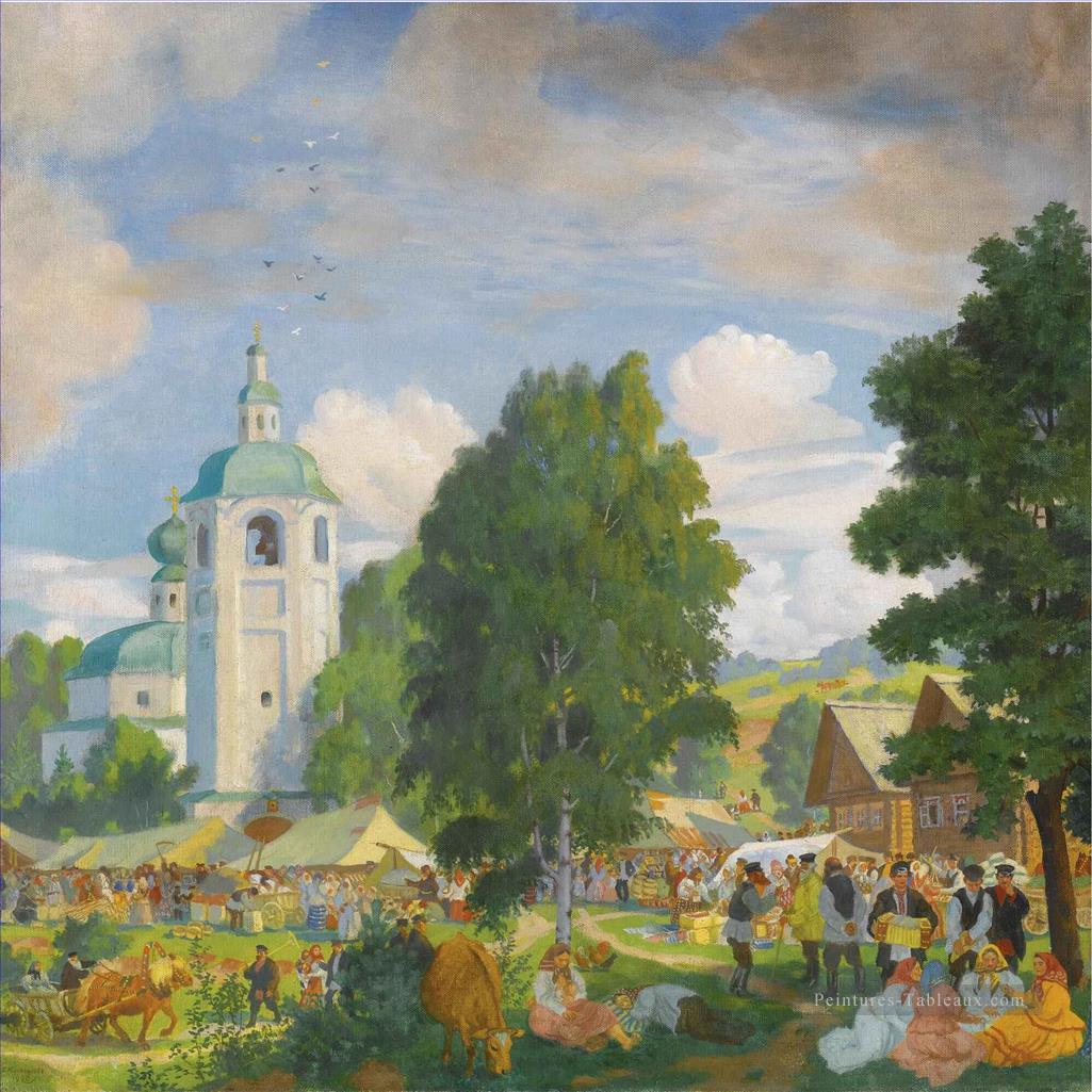 LE VILLAGE FAIR Boris Mikhaïlovitch Kustodiev Peintures à l'huile